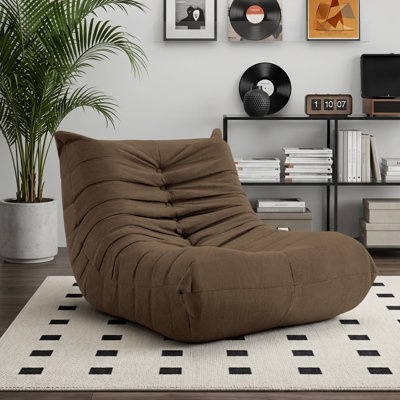 Bean Bag Chair Oversized Comfy Fireside Chair, Lazy Floor Sofa, Ergonomic Single Seat Couch with Soft Fabric for Living Room Bedroom,Grey