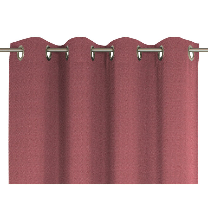 Uni Collection 100% Cotton Room Darkening Curtain Single Panel, 142cm wide x 295cm high, Dark red