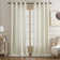 Light Filtering Semi-Sheer Faux-Linen Grommet Curtains 2 Panels Set