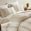 Édredon pour lit double / grand 3 pièces - couleur terre, tissage gaufré spécial, coton doux à 100%, bourre de bourre, tons d'utilisation toute l'année et motif rayé, mélange, moelleux pour les saisons, fabrication-121262463