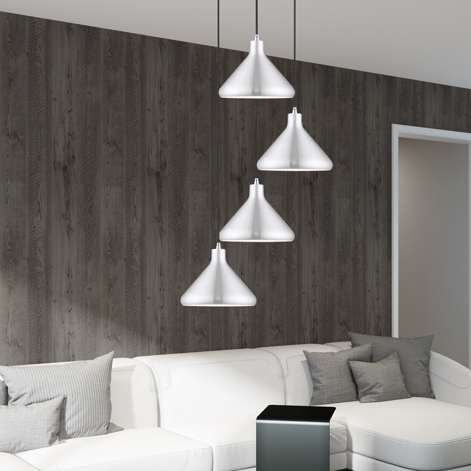 Schultz Dimmable Dome Single Light Pendant, Brushed Aluminum, 13" H x 10.5" W x 10.5" D