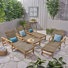 Ensemble de chaises longues inclinables en acacia 78,75 po Anketell