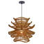 Luminaire suspendu 1 lumière rotin fleur brune-1011922109