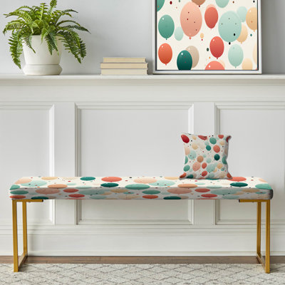Banc rembourré à pois dorés