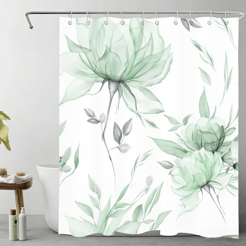 Rideau de bain Patchwork Floral 72 x 72 po, avec crochets, coloré