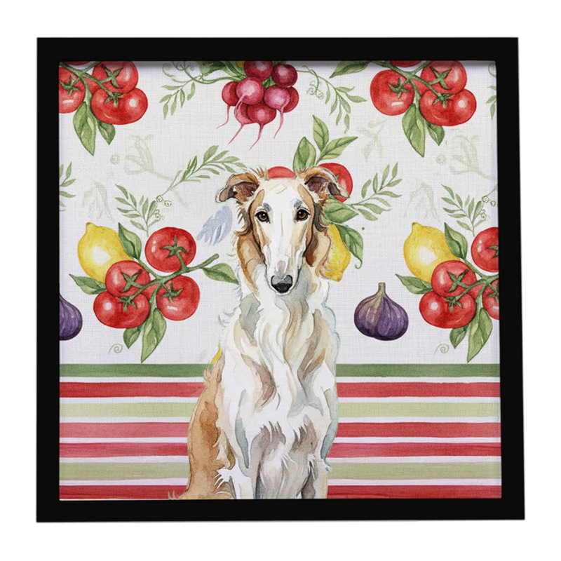 Borzoi Légumes, impression sur métal encadrée