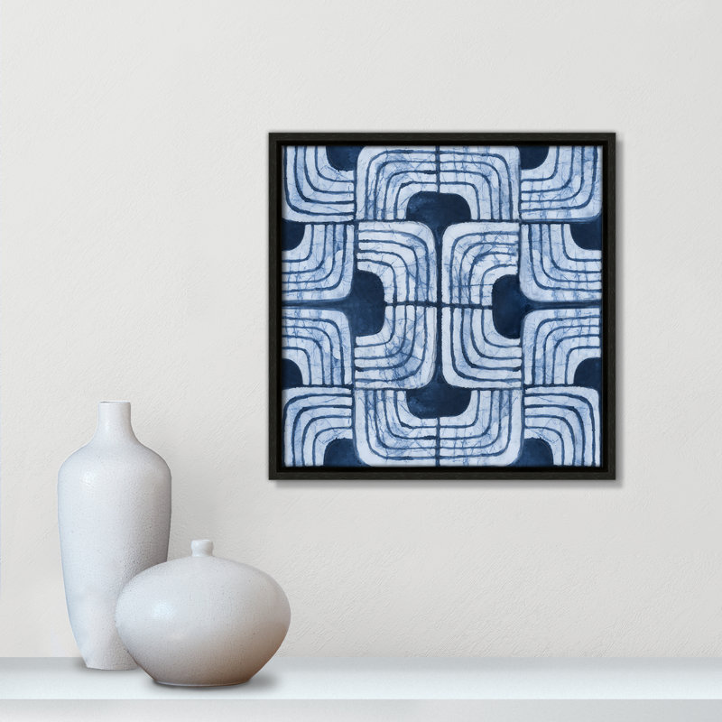 Imprimé Batik III bleu par Emma Peal, H 13,5 po x l 13,5 po, Espresso