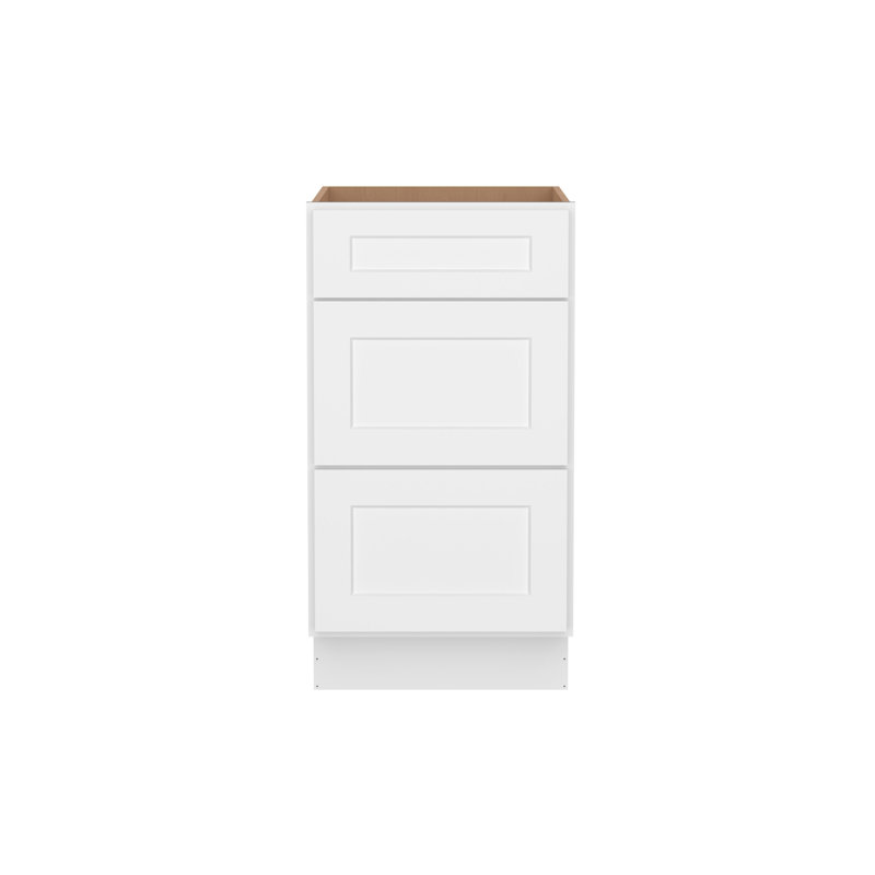 Meuble bas de cuisine à 3 tiroirs, à assembler soi-même, 61 cm de profondeur x 46 cm de largeur x 88 cm de hauteur, blanc