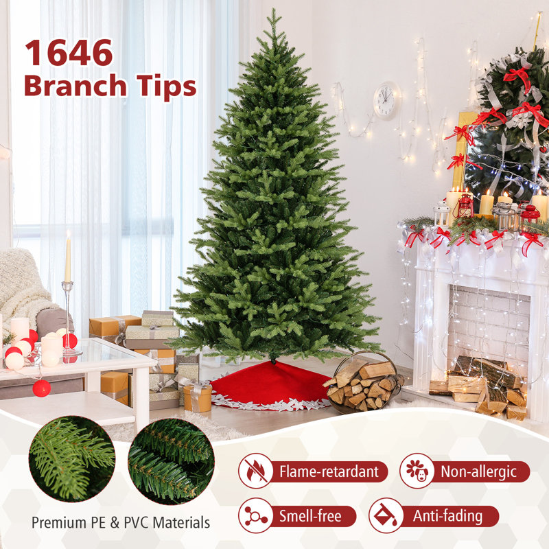 Arbre de Noël artificiel éclairé, 7 pi