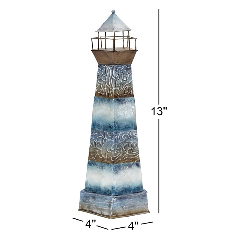 Phare 3D Behrendt en métal et écume de mer Capiz