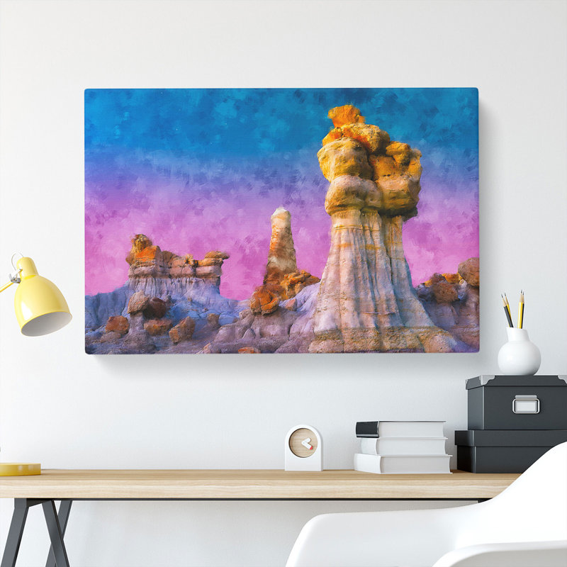 The Badlands In New Mexico - Wrapped Canvas, 40cm H x 60cm W x 3cm D