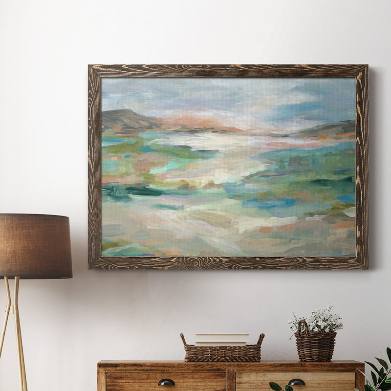 Vallée luxuriante - Peinture sur toile encadrée, Noyer, H 31,5 po x l 23,5 po x P 1,5 po