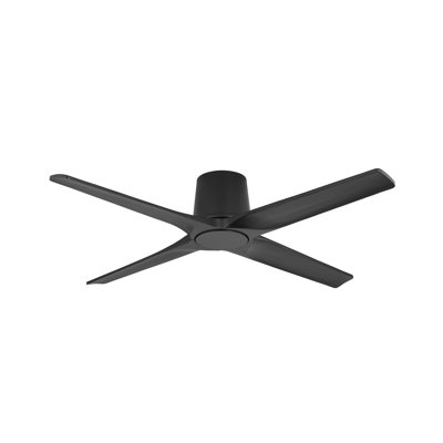 4-Solid Wood Blades Indoor Flush Mount Dc Motor Standard Ceiling Fan with Remote