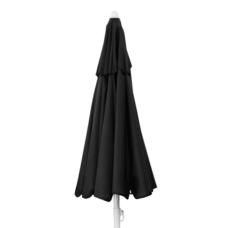 Chaise de plage avec parasol Edwin, Noir