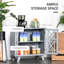 Buffet de rangement style français gris pour le salon et la cuisine avec double porte et poignées en métal