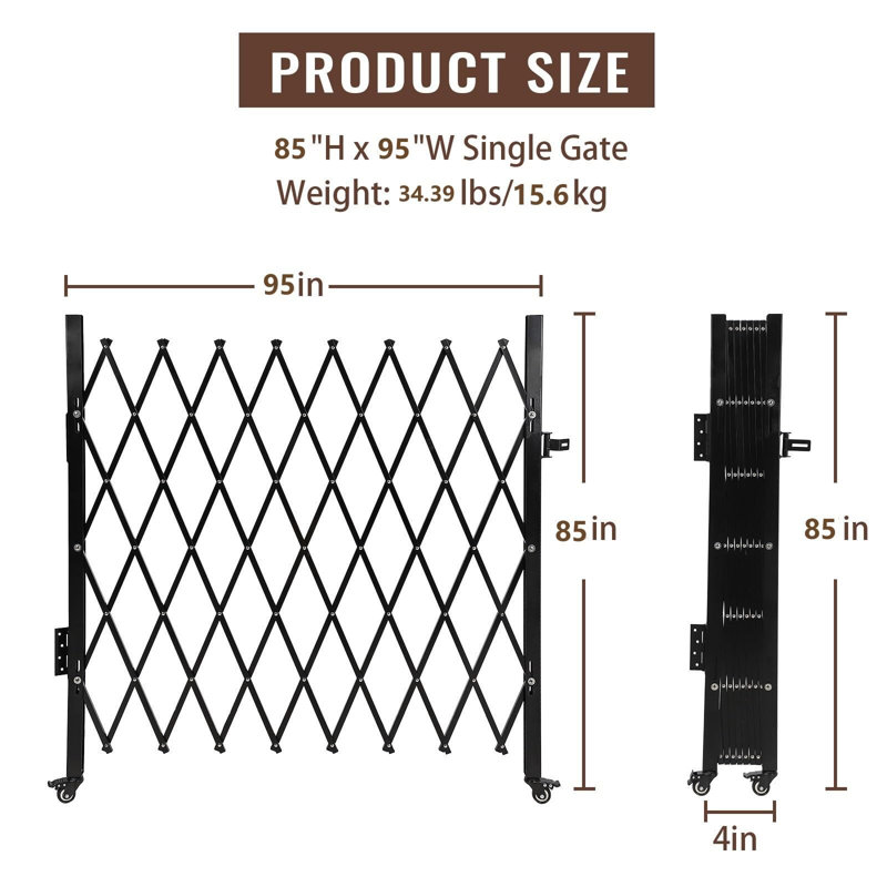 4'' Double Pane Metal Security Doors, 85" H x 95" W
