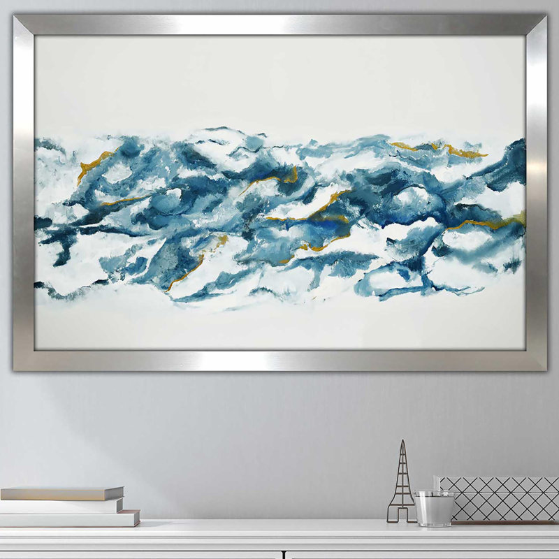 Into the blue (carré)-imprimé, Encadrement argenté, H 21,5 po x l 27,5 po x P 0,75 po