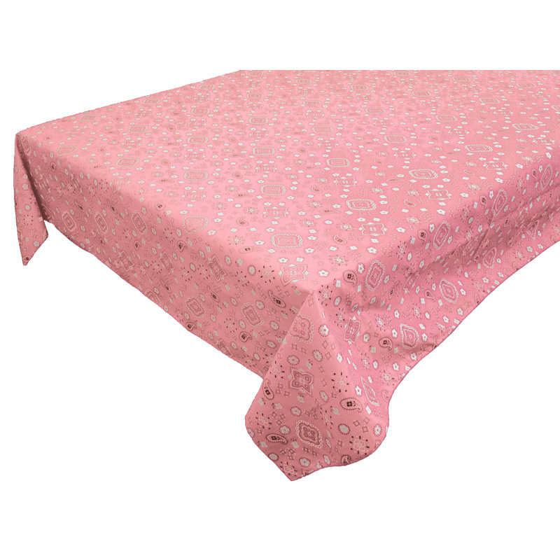 Bandanna Paisley Print Tablecloths, 58" W x 84" L, Pink