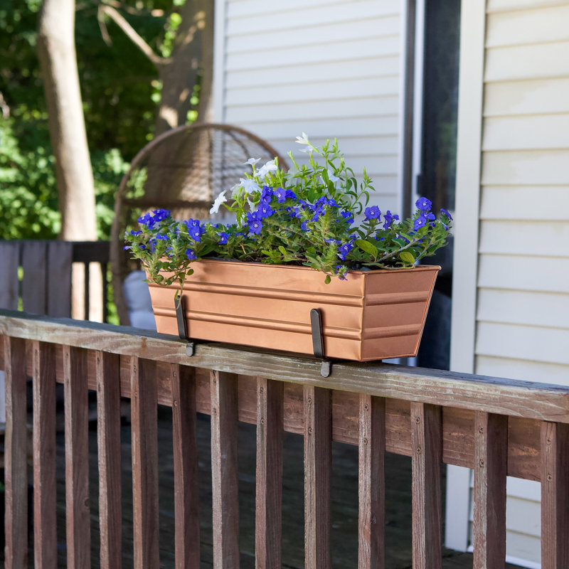 Nylo Metal Railing Planter, 2" H x 4" W, Copper