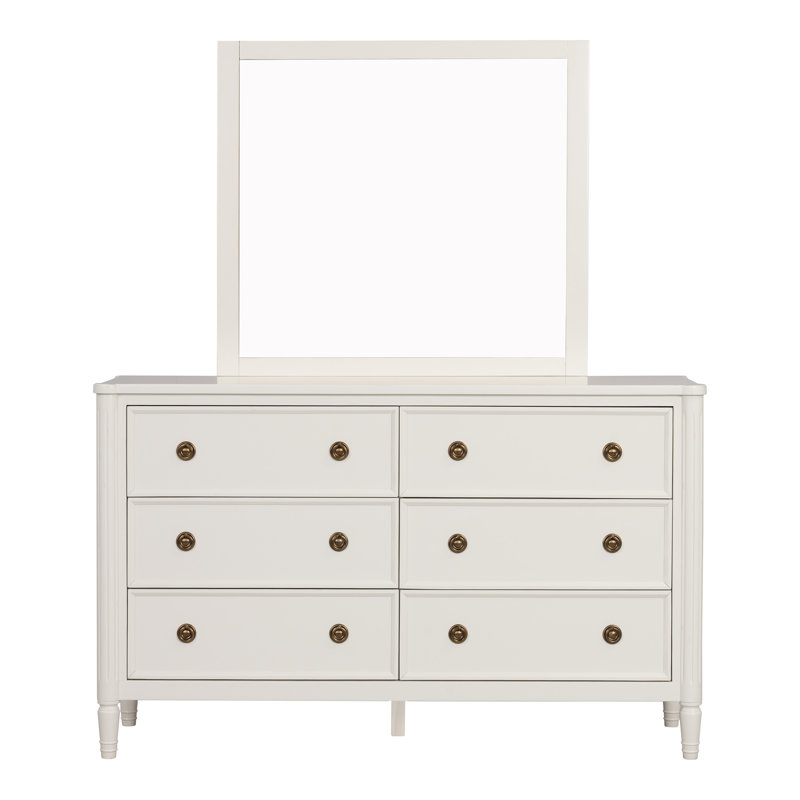 Ensemble commode et miroir 2 pièces Vinesha, Blanc