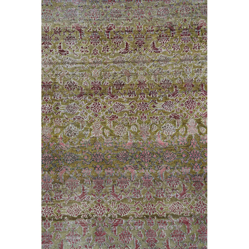 Silk Treasures Geometric Area Rug in Brown
