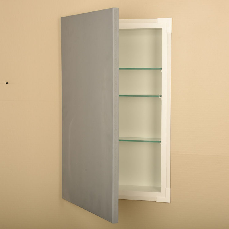 Armoire à pharmacie en bois Greywood, Apprêt gris, H 25,5 po x l 15,5 po x P 3,5 po