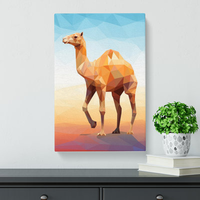 Camel Geometric - Wrapped Canvas