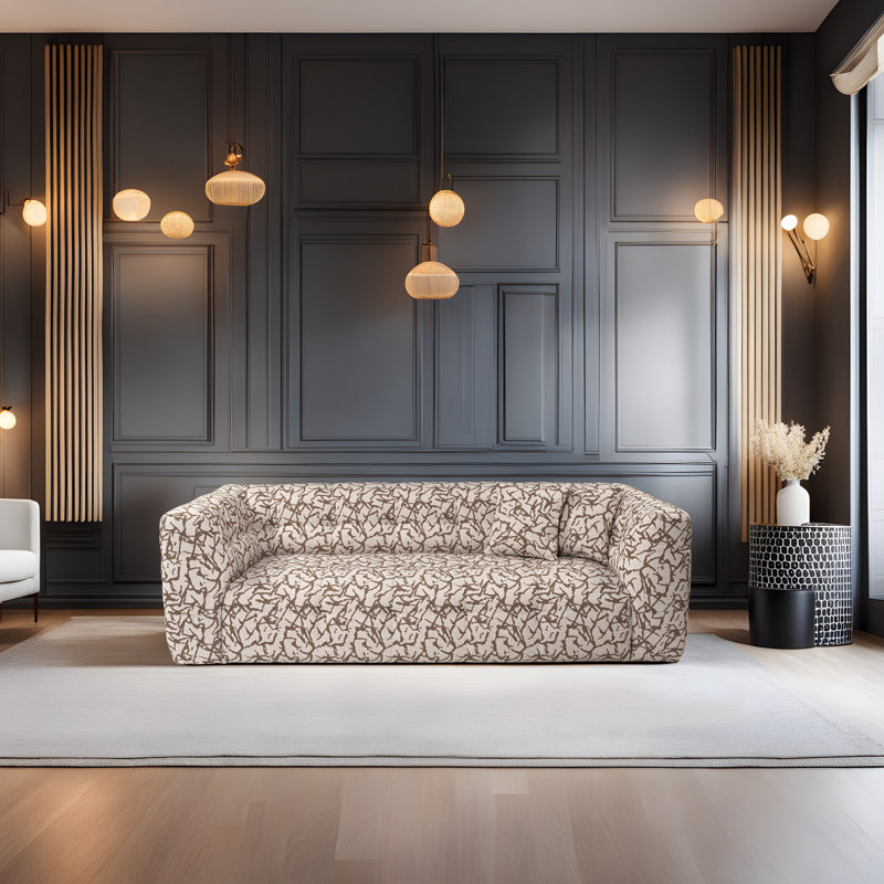 Stylish 3-Seat Sofa in Tan, 92.5 x 39.4 x 28.3 inches | Durable Beech Wood & Chipboard Frame, 100% Polyester Fabric | 28 DNS Soft Foam for Comfort, Fixed Cushions, Easy-Care Dry-Cleanable | Perfect for Living Room & Lounge