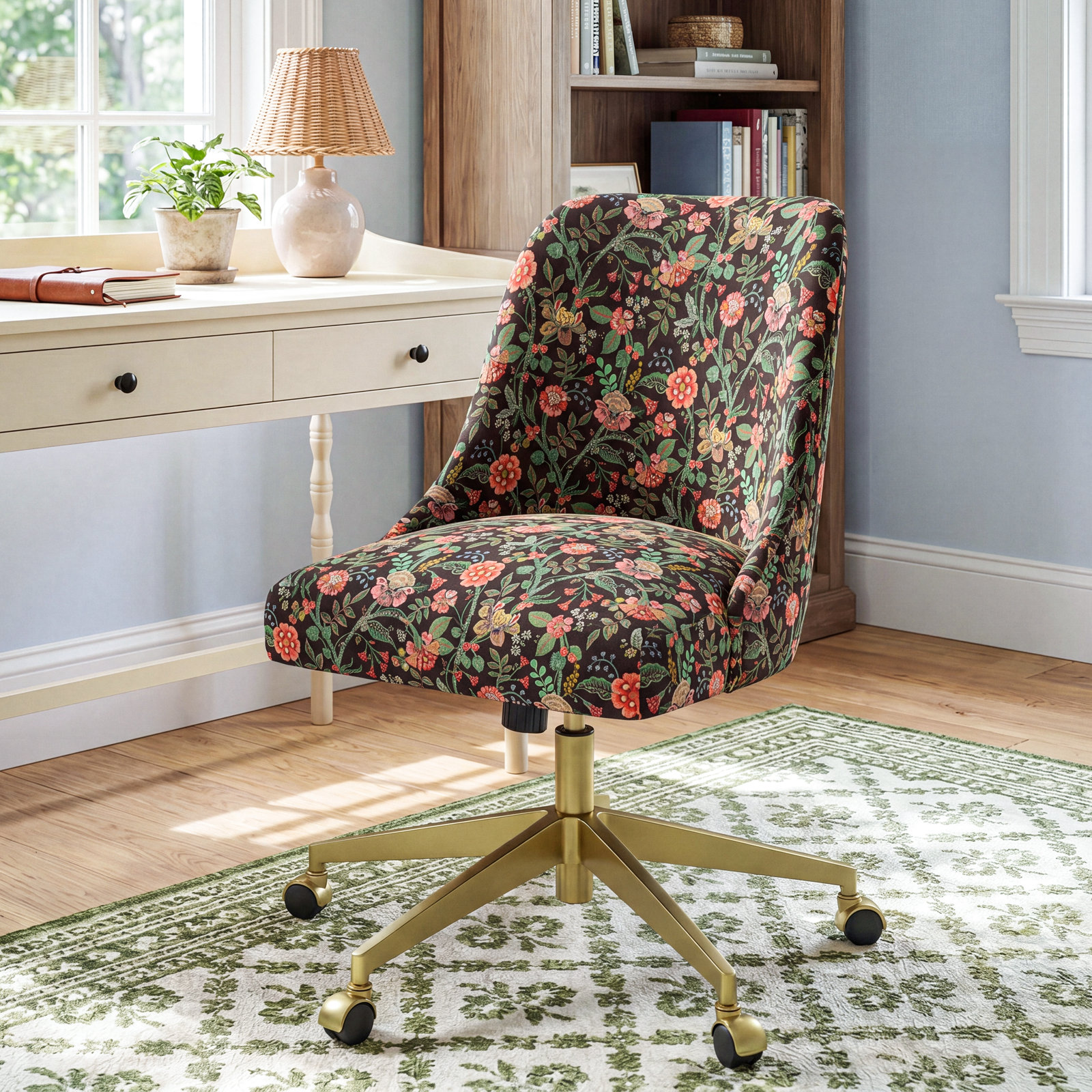 Office Chair, Matte Black, Delphine Slate