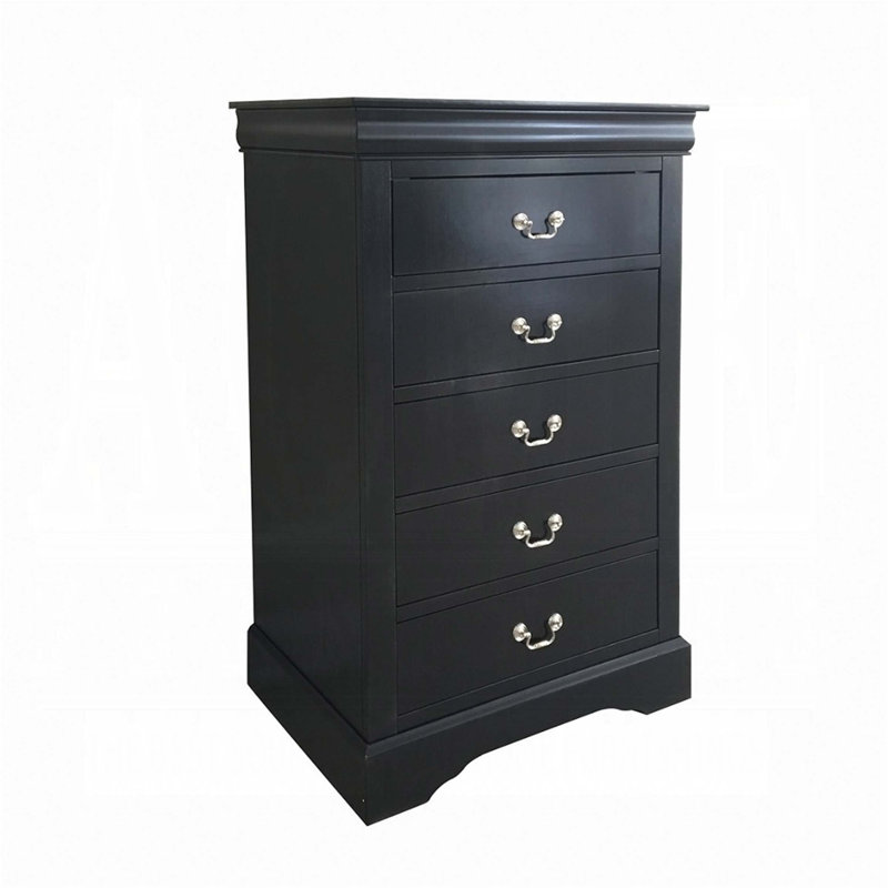 Commode verticale en bois manufacturé avec 5 tiroirs