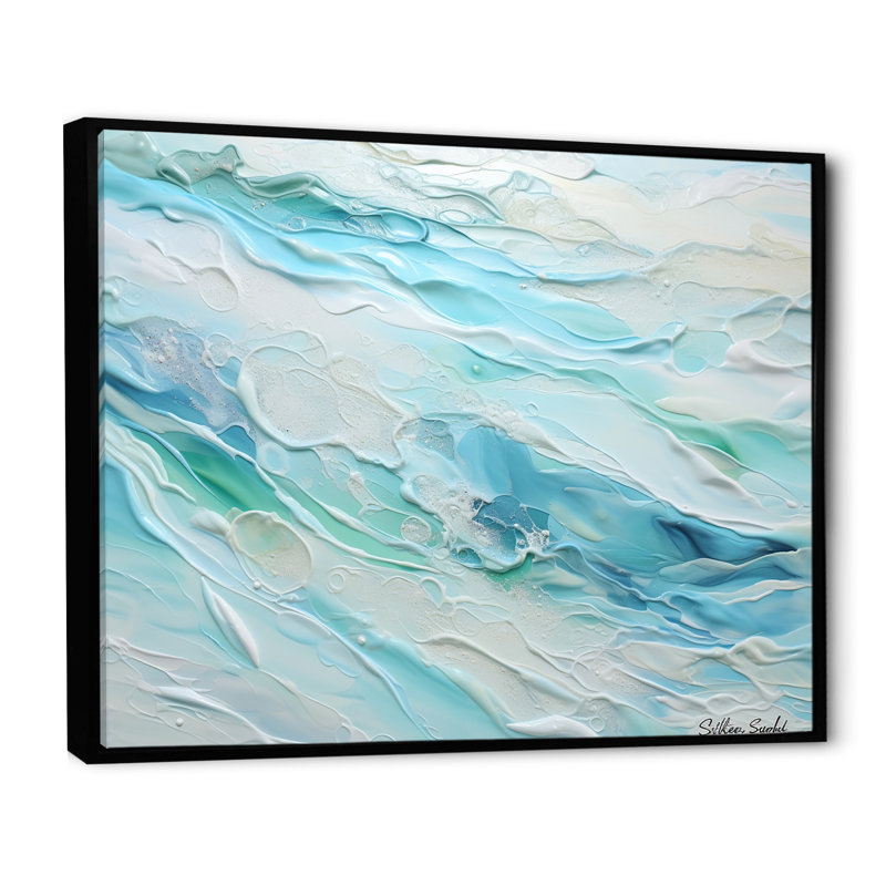«Ocean Charm», art mural océanique, Cadre flottant noir, 34" H x 44" W