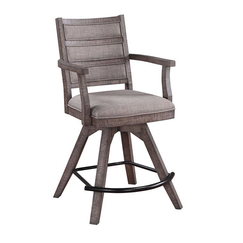 Delver Swivel Bar/Counter Stool with Arms, Counter Stool (24" Seat Height)