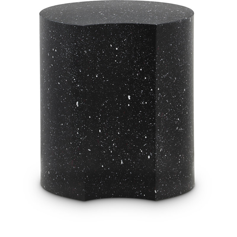 Hylie Iron Top End Table, Black/Terrazo Black, 16" H x 15" W x 15" D