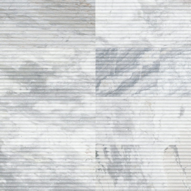 Stratos 12 in. x 24 in. Convex Fluted Honed Marble Wall Tile, Terra Bella