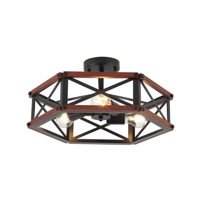 3-light Semi Flush Mount Light 