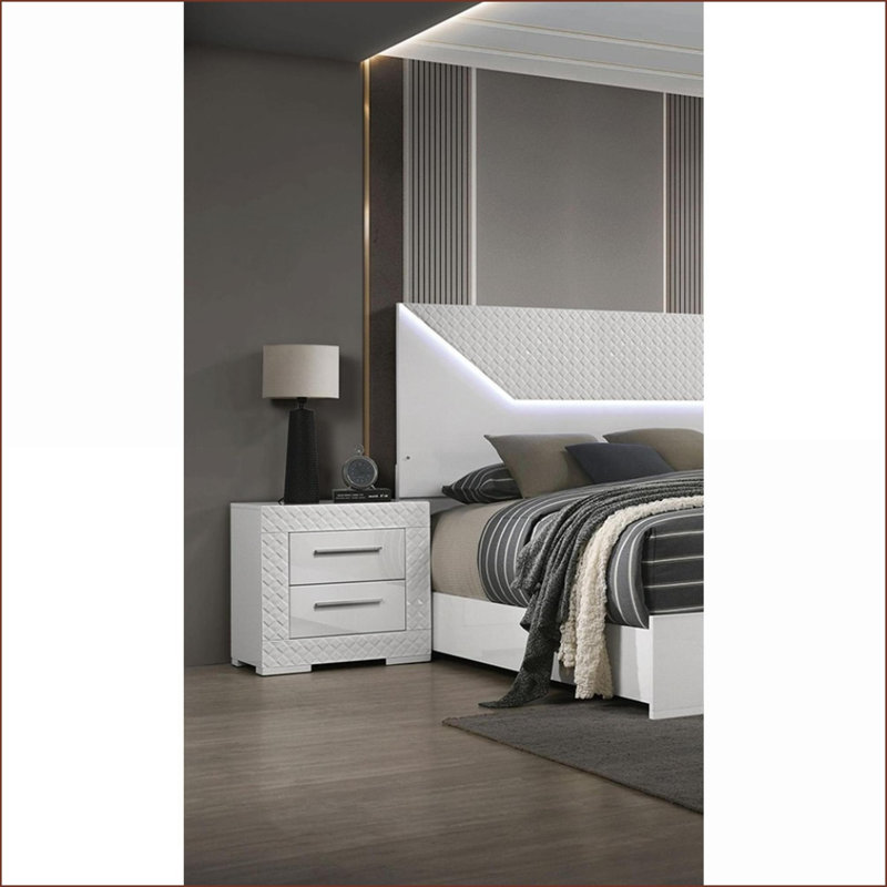 Table de chevet 2 tiroirs Glam