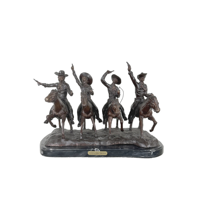 Sculpture bronze à travers le seigle