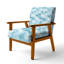 Chaise abstraite rembourrée - Fauteuil blanc Coastal Mist-2092340011