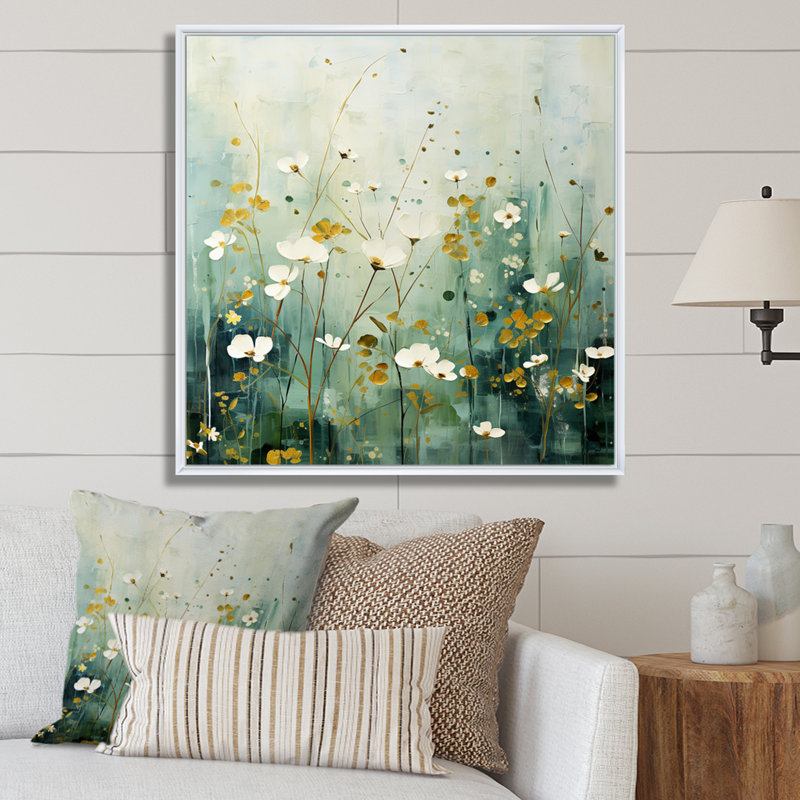 Mauve oasis tranquille sur toile, H 30 po x l 30 po x P 1 po, Cadre flottant blanc