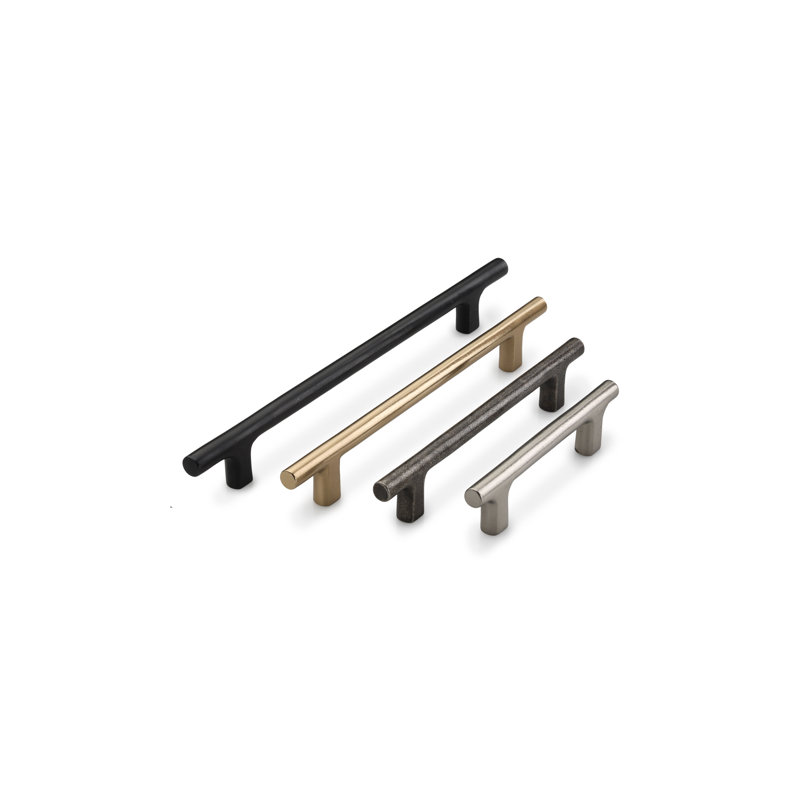 Straight Rustic Bar Pull, White Bronze, 3 ¾"
