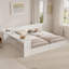 Ensemble de 2 cadres de lit plateforme simple avec bureau de rangement réglable, tablette flexible, lit de rangement pour chambre d'enfant, blanc-133657842