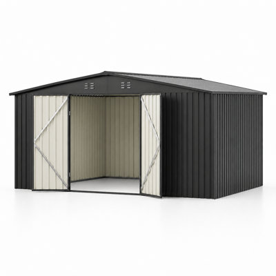 Remise de rangement en métal l 14 pi. X P 12 pi. Avec portes doubles