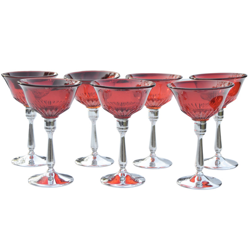 8 oz Verre à pied argenté