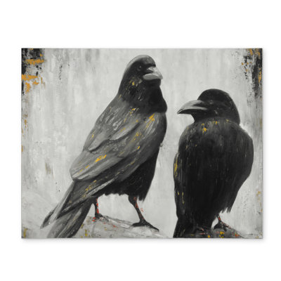 Two Crows Birds Polyester Placemat - Industrial Bedroom Decor