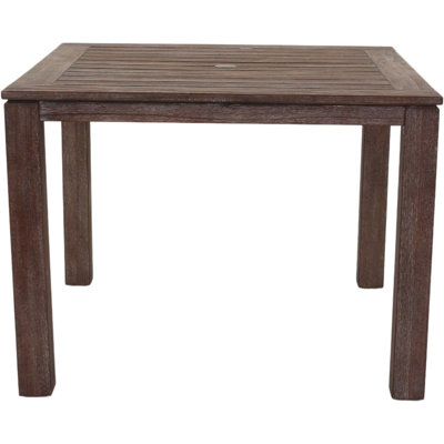 Square Teak Outdoor Dining Table With Umbrella Hole , 39.37'' in. W 39.37'' in. D