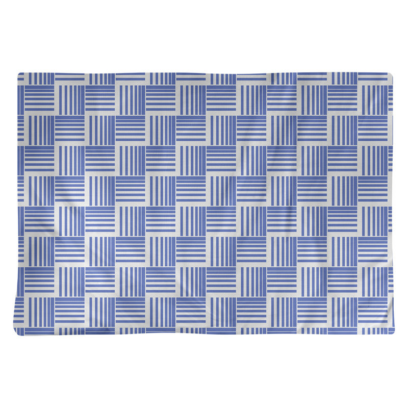 Napperon en coton à rayures de 18 po classique Baskettressées, Bleu/gris, Coton