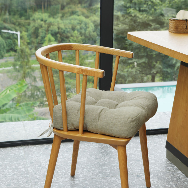 16.5-inch  Dining Chair Cushion, Beige Polyester Blend