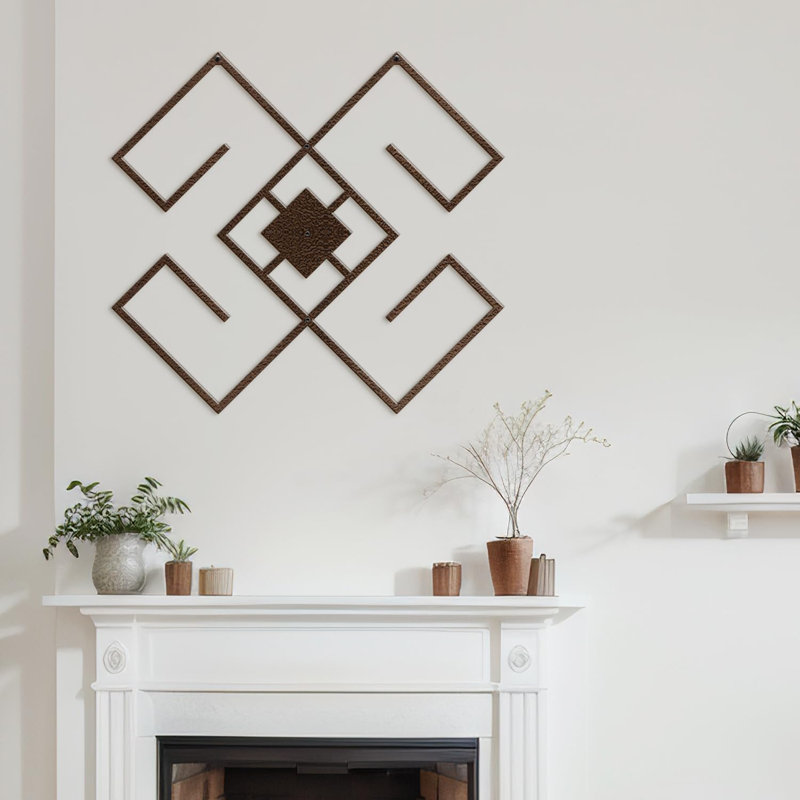 Décoration murale en métal, Bronze, H 30 po x l 30 po x P 0,05 po