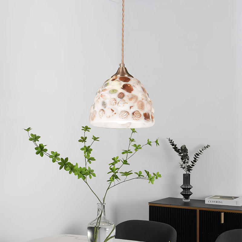 Luminaire suspendu en verre à hauteur réglable (ampoule E26 3 couleurs incluse)