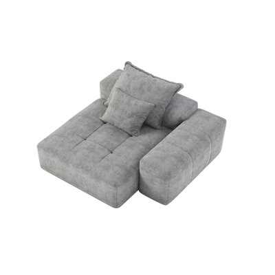 Chenille Chaise With 2 Pillows